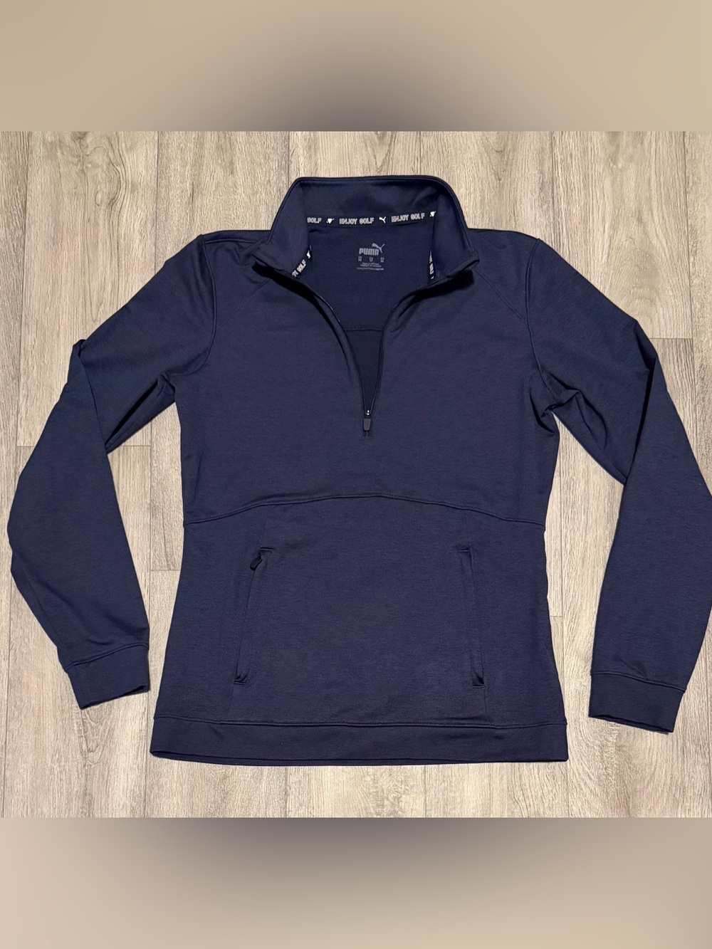 Puma Women’s Size XS Golf Quarter Zip Pullover With Zipper Pockets Blue